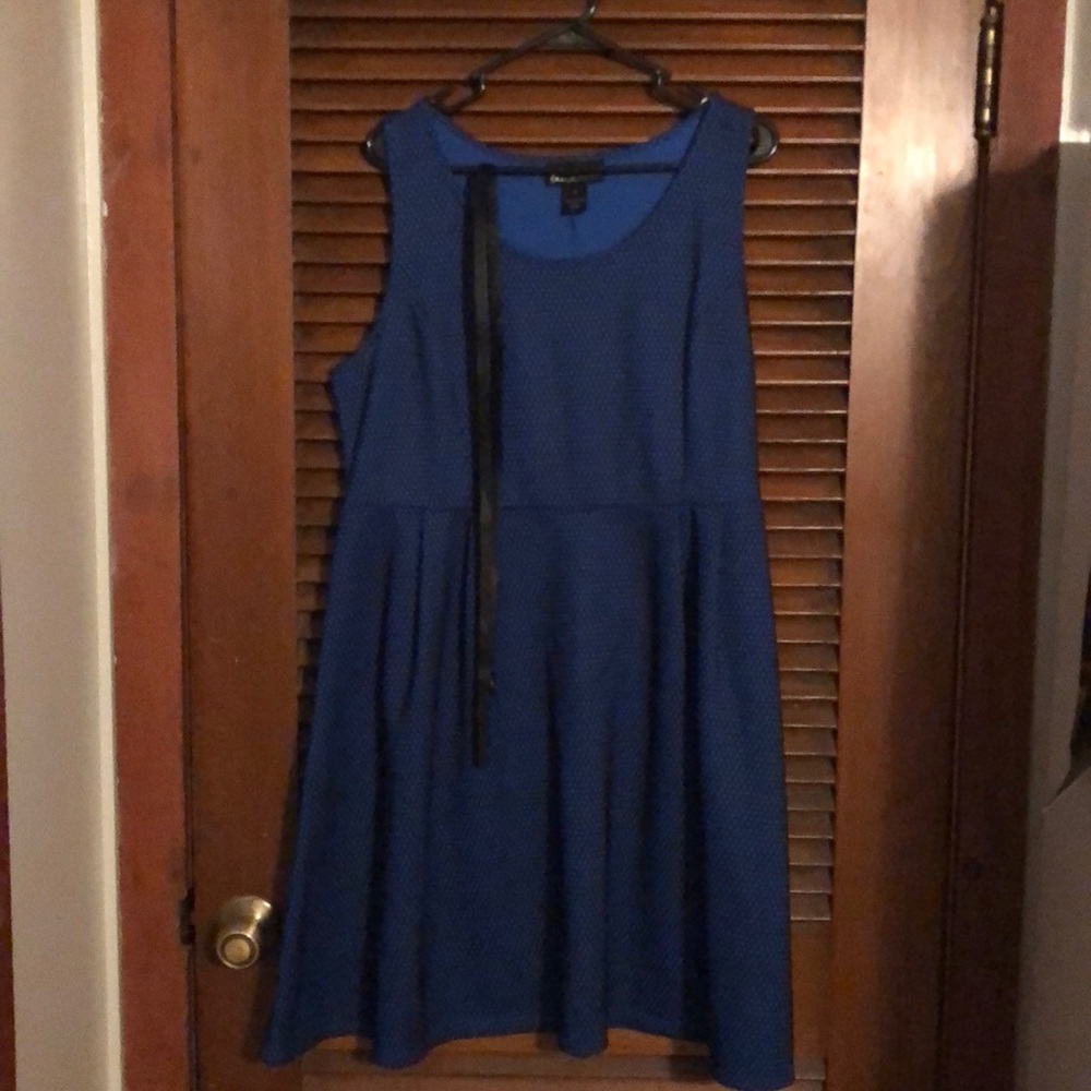 Blue with black net overlay dress Lane Bryant 18